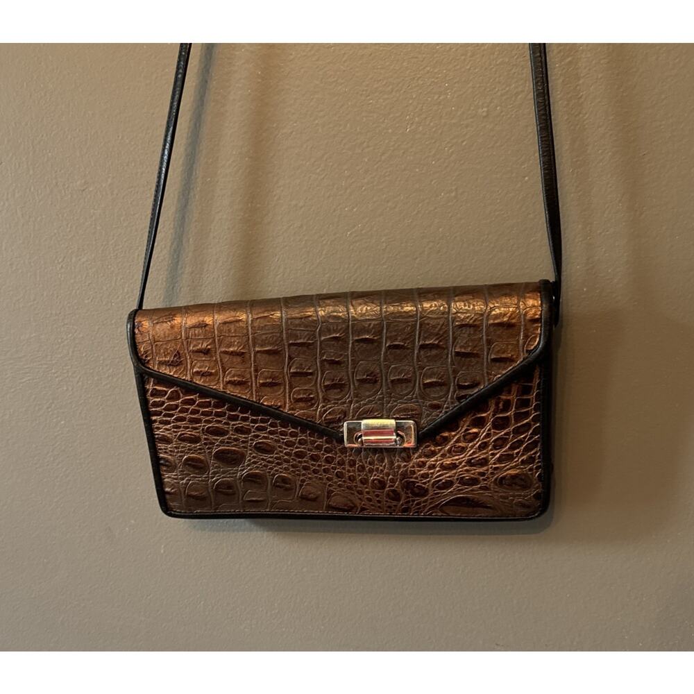 Hand‎ Made/ Bespoke Brown & Russet Lizard/Leather Convertible Handbag